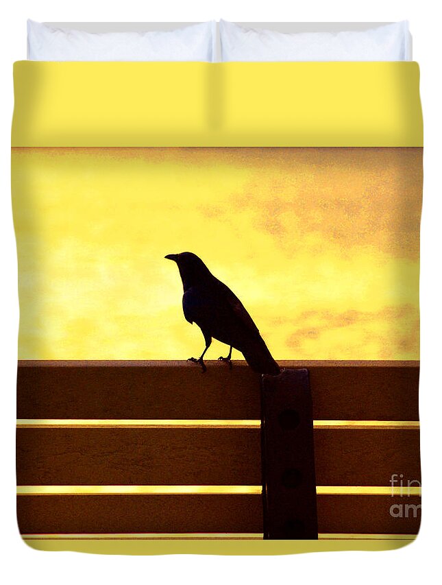 Bird Duvet Cover featuring the photograph 20- Waiting by Joseph Keane