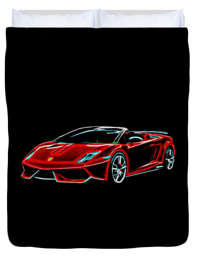 2014 Lamborghini Gallardo Duvet Cover featuring the digital art 2014 Lamborghini Gallardo by Aaron Berg