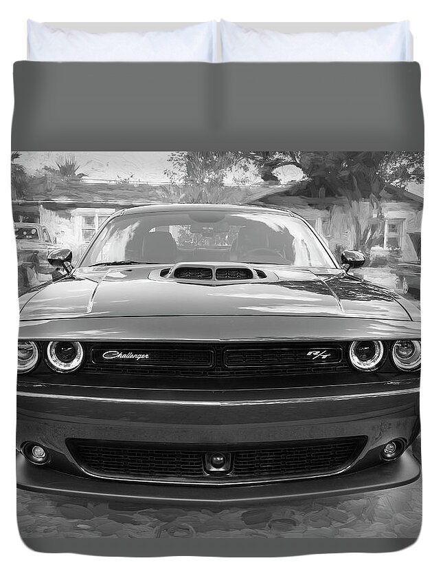 Dodge Duvet Cover featuring the photograph 2018 Dodge Challenger 392 Hemi Scat Pack Shaker RT 004 by Rich Franco