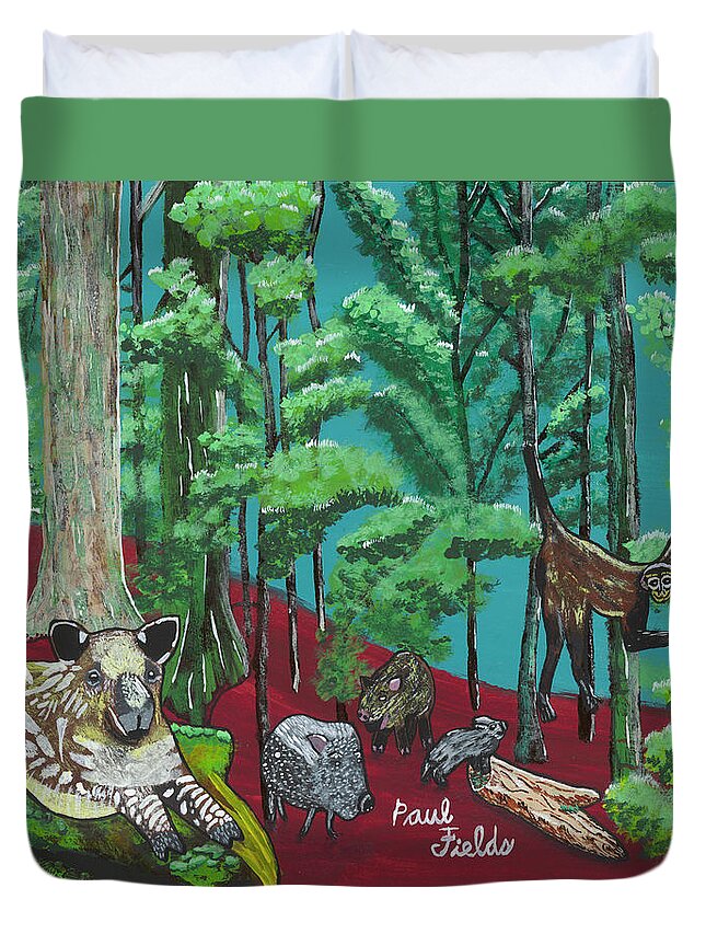 Tapir Duvet Cover featuring the painting 2018 - November by Paul Fields