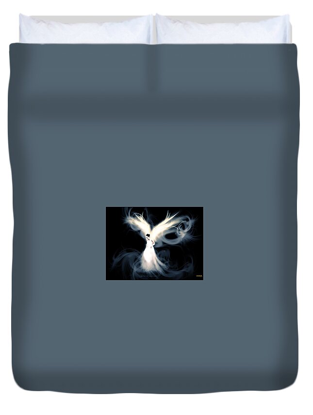 Angel Duvet Cover featuring the digital art Angel #21 by Super Lovely