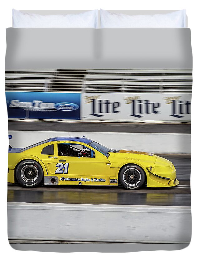 Pro Duvet Cover featuring the photograph #21 Mustang at WHP 3 by Darrell Foster