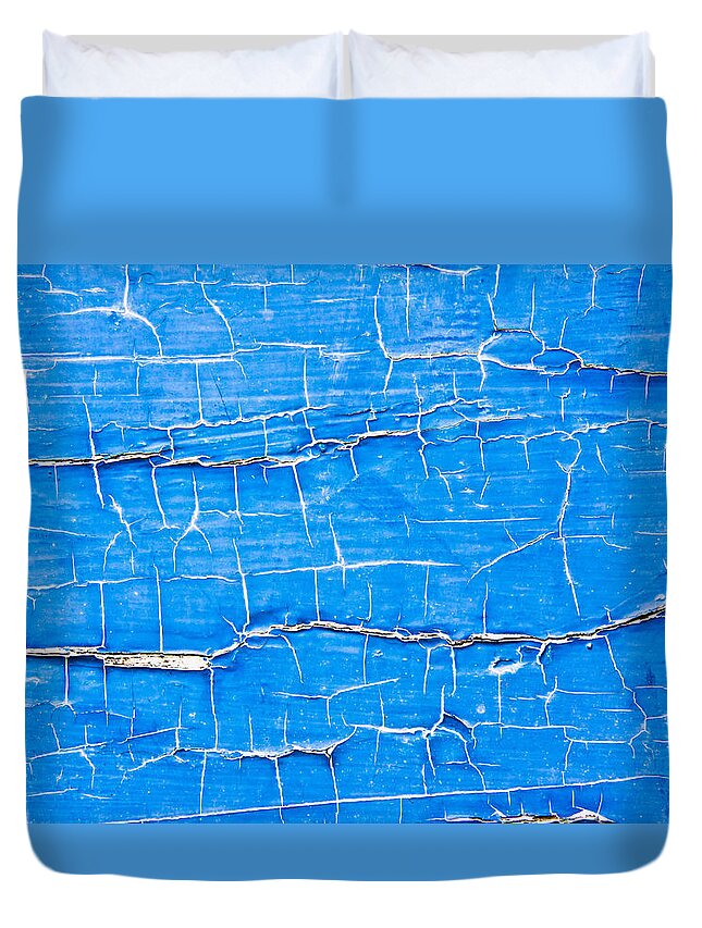 Abstract Duvet Cover featuring the photograph Peeling paint #21 by Tom Gowanlock