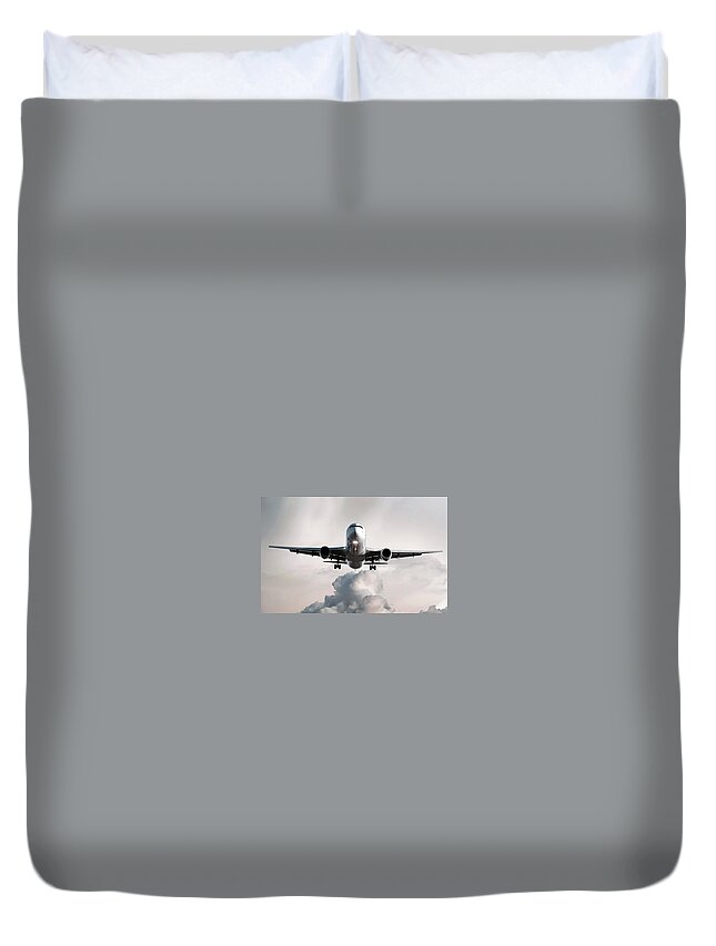 Aircraft Duvet Cover featuring the digital art Aircraft #22 by Super Lovely