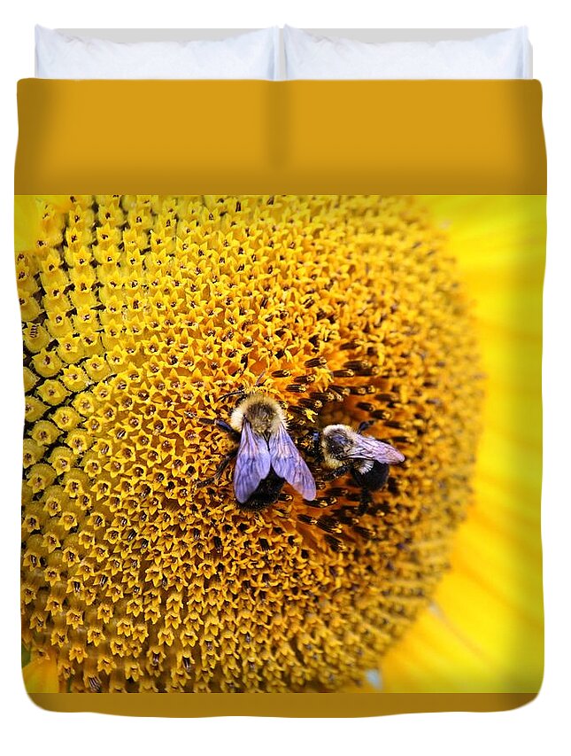 Sunflower Duvet Cover featuring the photograph Sunflower #22 by Donn Ingemie