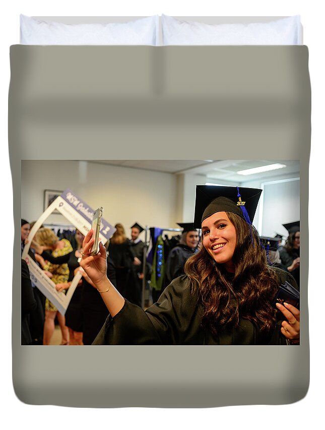  Duvet Cover featuring the photograph MSM Graduation Ceremony 2017 #23 by Maastricht School Of Management