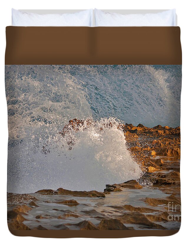 Reef Duvet Cover featuring the photograph 24- Ocean Kiss by Joseph Keane