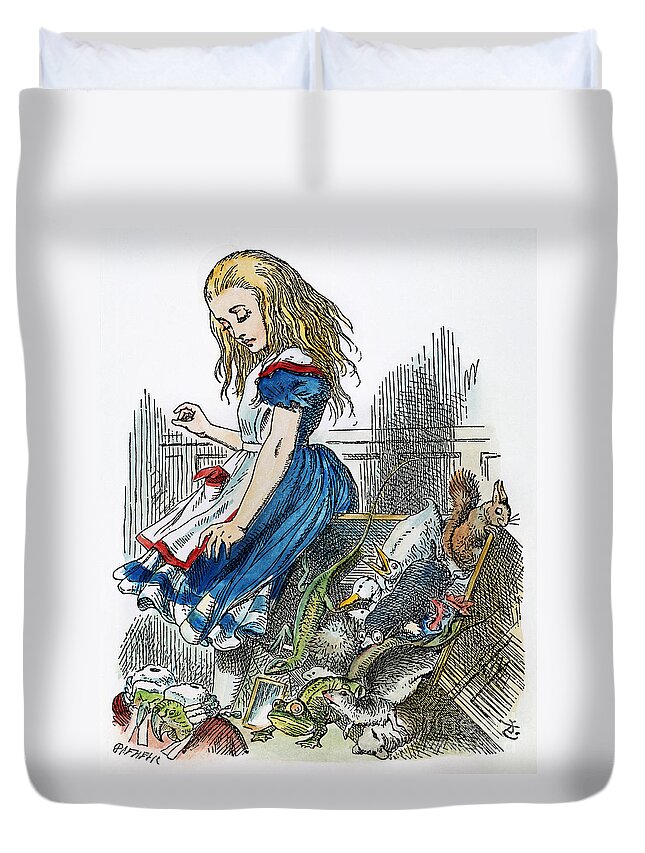 1865 Duvet Cover featuring the painting Alice In Wonderland #25 by Granger