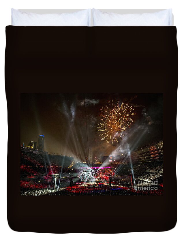 Grateful Dead Duvet Cover featuring the photograph The Grateful Dead at Soldier Field Fare Thee Well #25 by David Oppenheimer