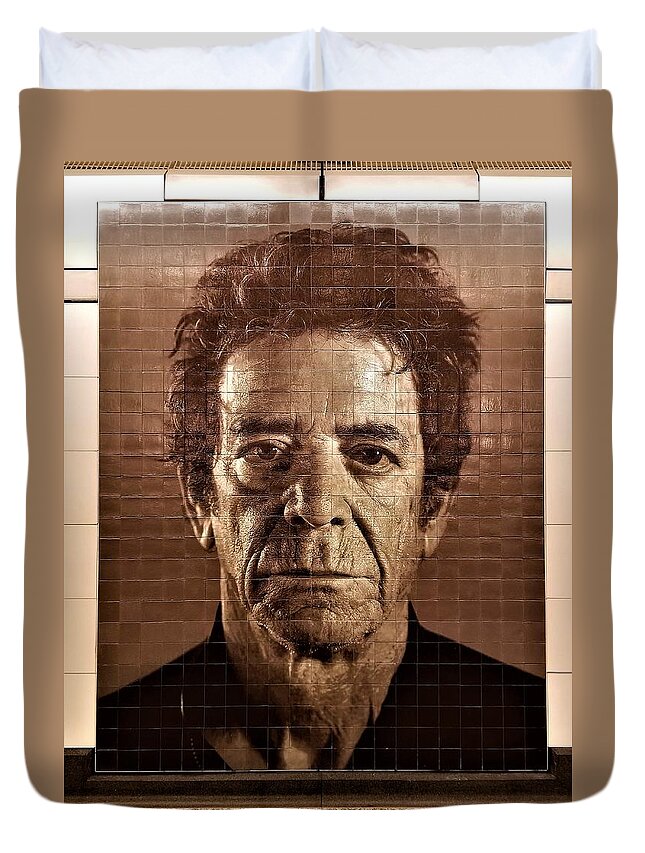 Art Duvet Cover featuring the photograph 2nd Ave Subway Art Lou Reed by Rob Hans