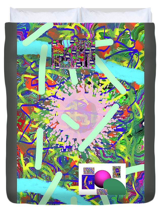 Walter Paul Bebirian Duvet Cover featuring the digital art 3-21-2015abcdefghijklmnopqrtuvwxyzabcdefghi by Walter Paul Bebirian