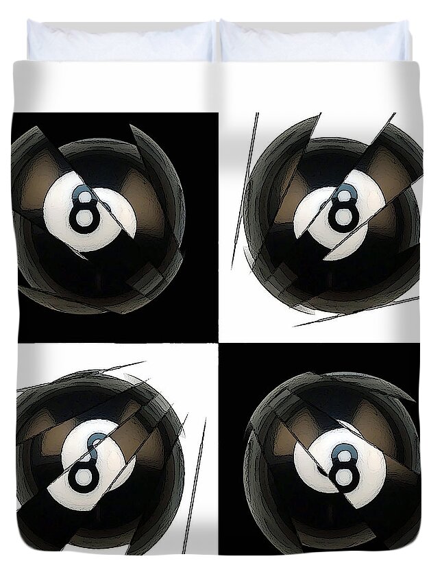 Eight Duvet Cover featuring the photograph 8 Ball Abstract #3 by David G Paul