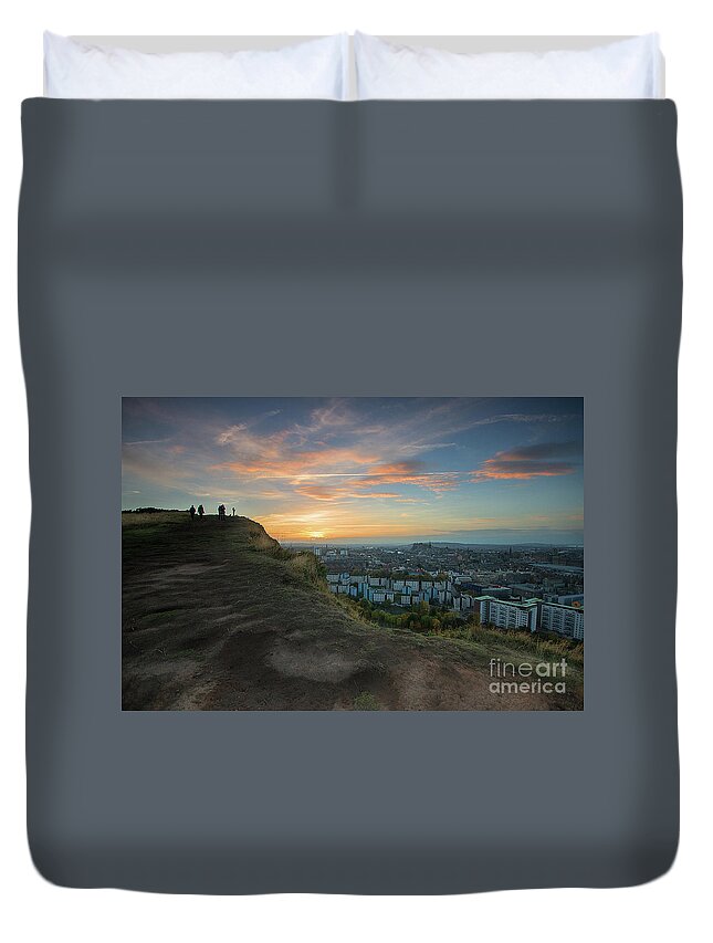 Edinburgh Duvet Cover featuring the photograph Arthurs Seat View #3 by Keith Thorburn LRPS EFIAP CPAGB