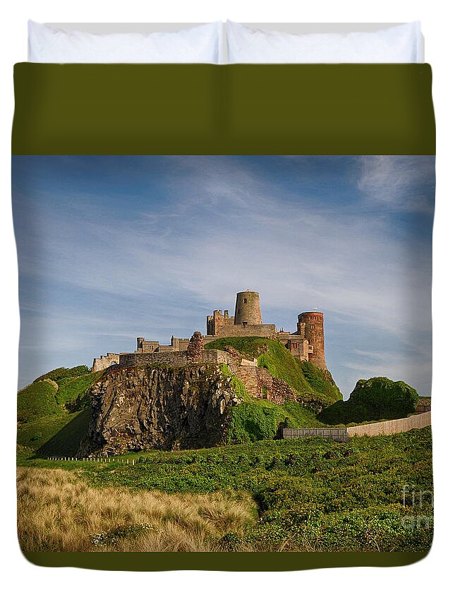 Bamburgh Castle Duvet Cover featuring the photograph Bamburgh Castle by Smart Aviation