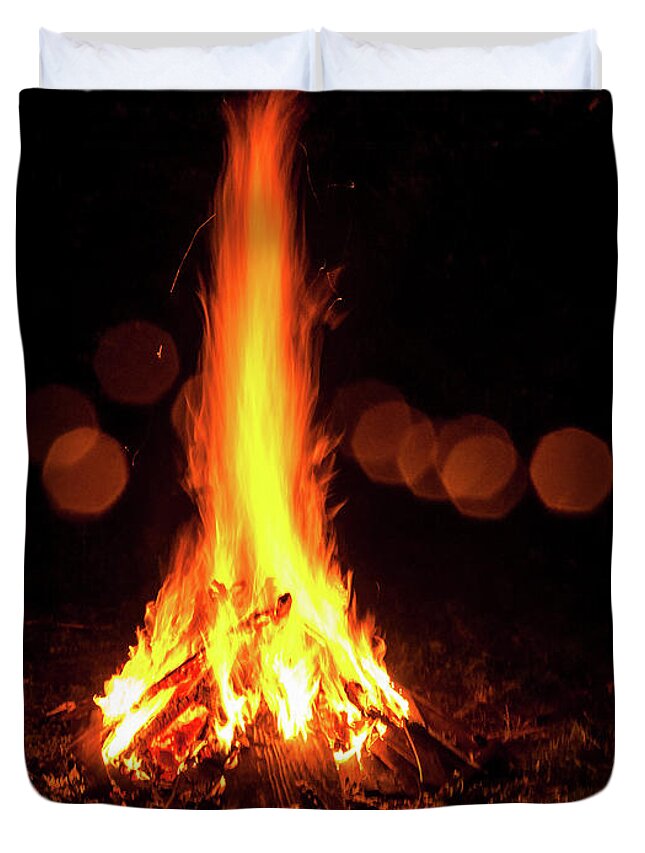 Bonfire Duvet Cover featuring the photograph Bonfire #3 by Mariusz Talarek