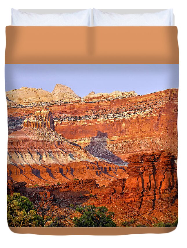 Capitol Reef Duvet Cover featuring the photograph Capitol Reef Sunset #3 by Mitch Cat