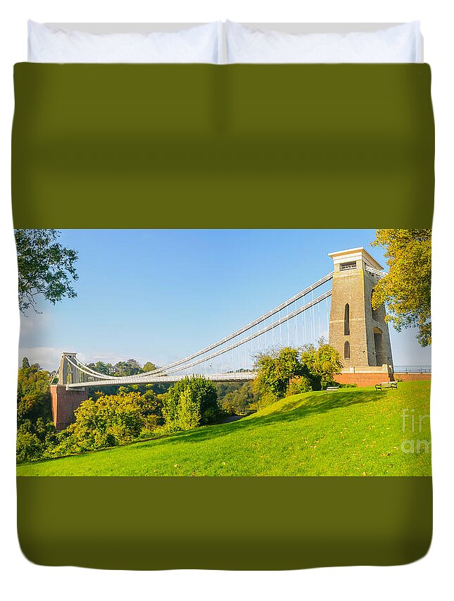 Suspension Bridge Duvet Cover featuring the photograph Clifton Suspension Bridge, Bristol #3 by Colin Rayner