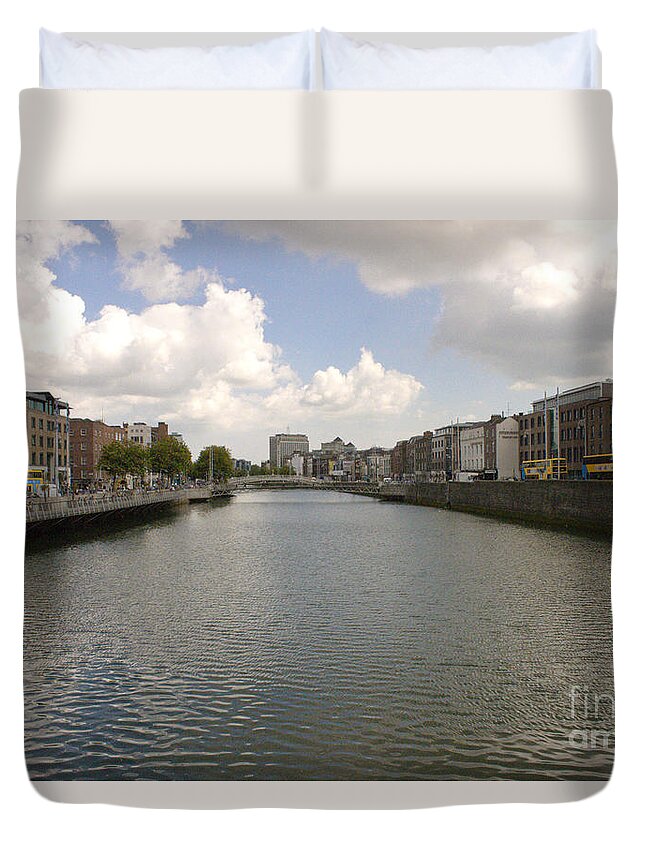 Ireland Duvet Cover featuring the photograph Dublin River Liffey #3 by Doc Braham