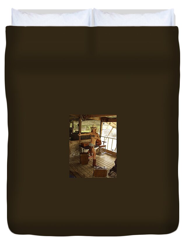 Lucky Cole Everglades Photographer Duvet Cover featuring the photograph Everglades Cowgirl #3 by Lucky Cole