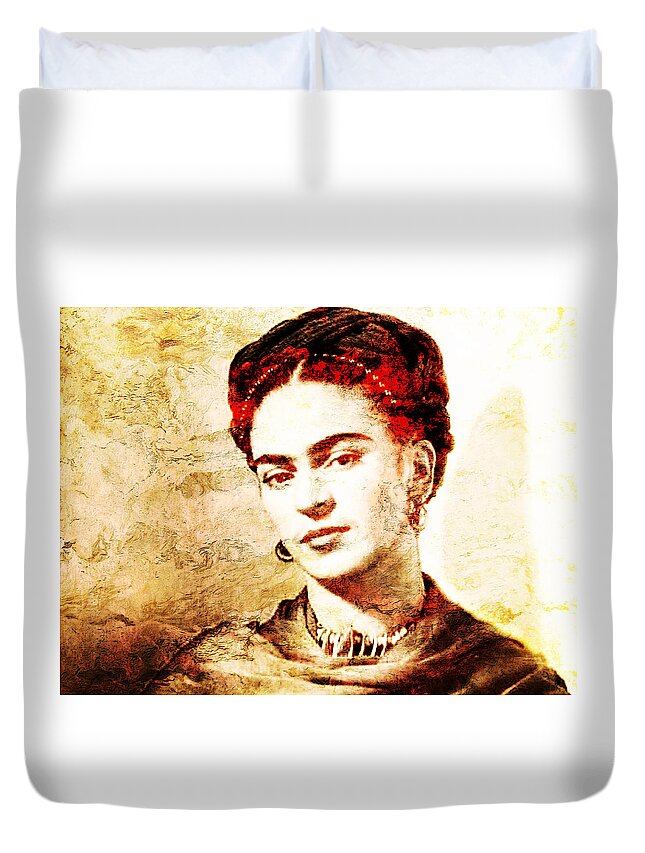 Frida Paintings Duvet Cover featuring the photograph Frida by J U A N - O A X A C A