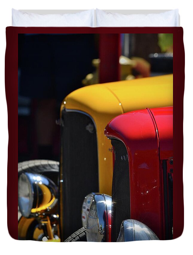  Duvet Cover featuring the photograph Hotrods by Dean Ferreira
