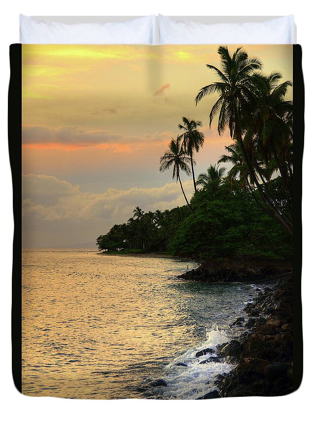 Lahaina Duvet Cover featuring the photograph Lahaina Sunset #3 by Kelly Wade