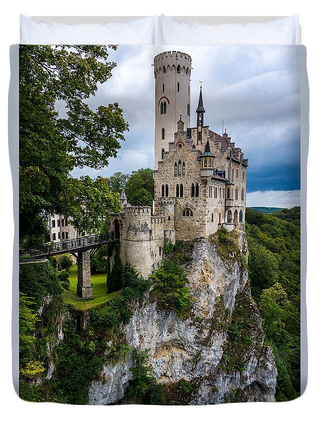 Lichtenstein Castle Duvet Cover featuring the photograph Lichtenstein Castle - Baden-Wurttemberg - Germany by Gary Whitton