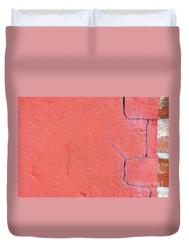 Abandoned Duvet Cover featuring the photograph Old brick wall #3 by Tom Gowanlock