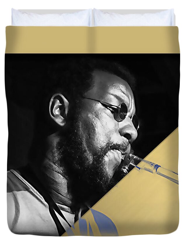 Ornette Coleman Duvet Cover featuring the mixed media Ornette Coleman Collection #3 by Marvin Blaine