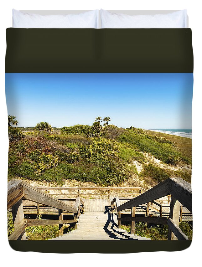 Atlantic Ocean Duvet Cover featuring the photograph Ponte Vedra Beach by Raul Rodriguez