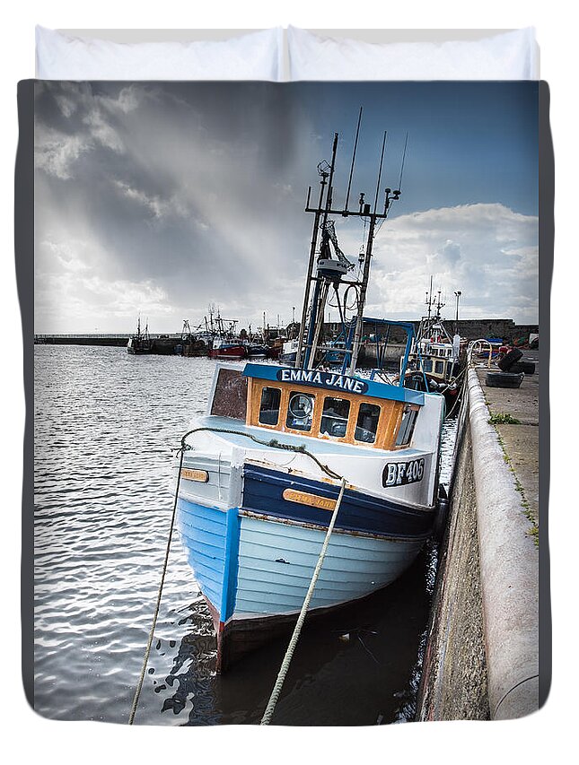 Port Seton Harbour Duvet Cover featuring the photograph Port Seton Fishing Harbour #3 by Keith Thorburn LRPS EFIAP CPAGB