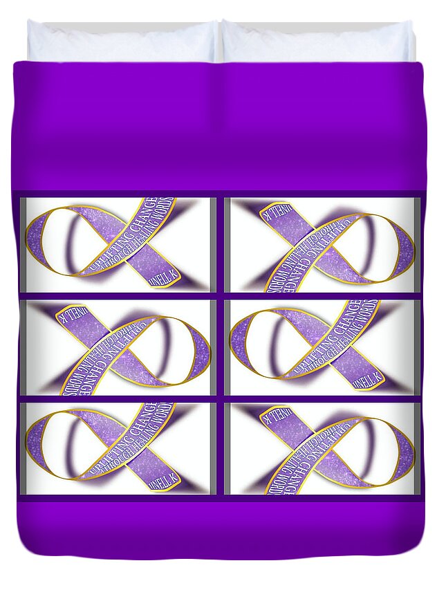  Duvet Cover featuring the digital art ribbon of Change #1 by Jinell K