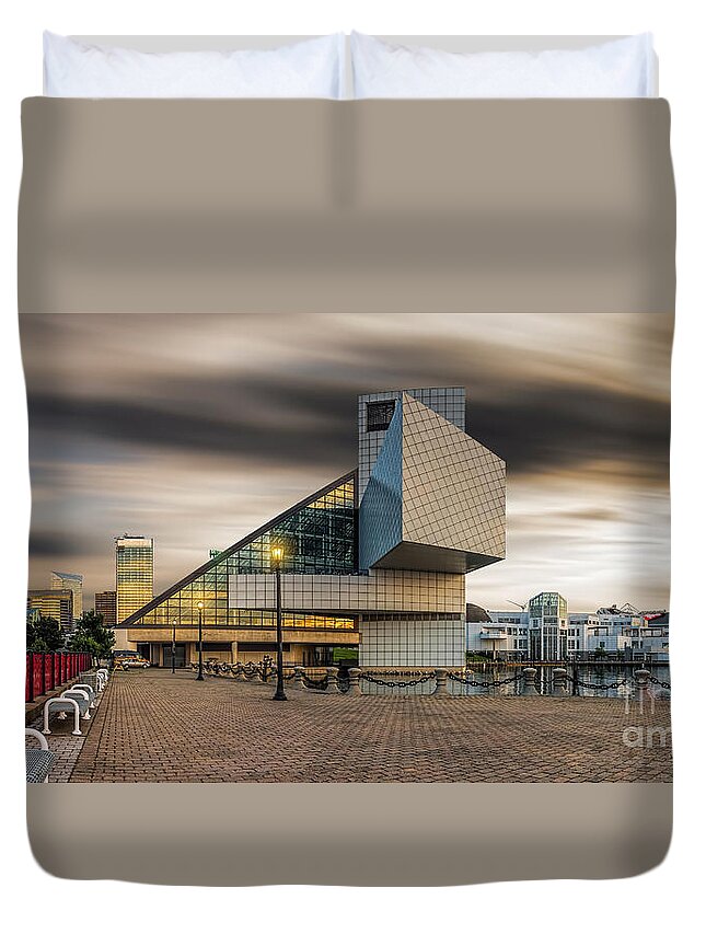 Cleveland Duvet Cover featuring the photograph Rock and Roll Hall of Fame #3 by James Dean