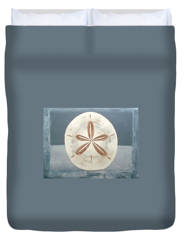 Sand Duvet Cover featuring the painting Sand Dollar by Jamie Frier