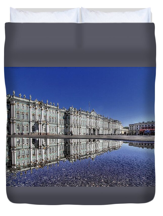 St. Petersburg Russia Duvet Cover featuring the photograph St. Petersburg Russia by Paul James Bannerman