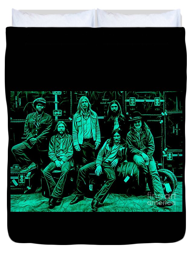 The Allman Brothers Duvet Cover featuring the mixed media The Allman Brothers Collection #2 by Marvin Blaine