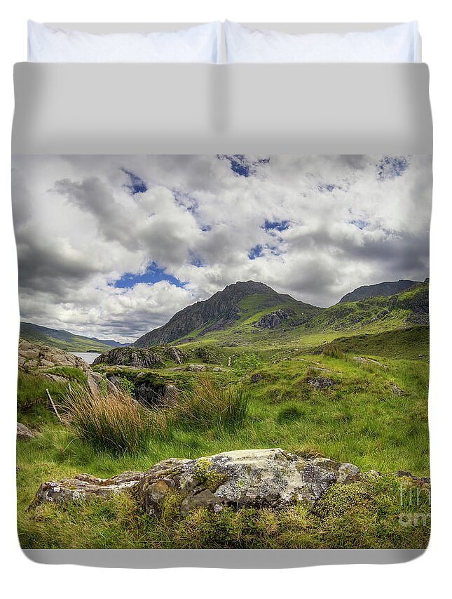 Wales Duvet Cover featuring the photograph Tryfan Mountain #3 by Ian Mitchell