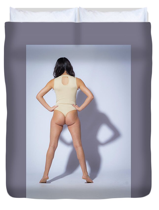 Implied Nude Duvet Cover featuring the photograph Val #3 by La Bella Vita Boudoir