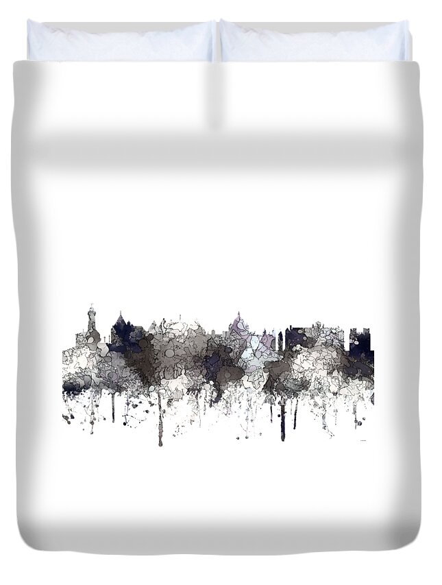 Victoria B.c. Skyline Duvet Cover featuring the digital art Victoria B.C. Skyline #3 by Marlene Watson