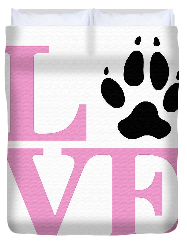 Love Duvet Cover featuring the digital art Love Claw Paw Sign #32 by Gregory Murray