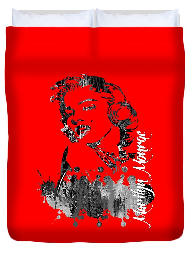 Marilyn Monroe Duvet Cover featuring the mixed media Marilyn Monroe Collection #32 by Marvin Blaine