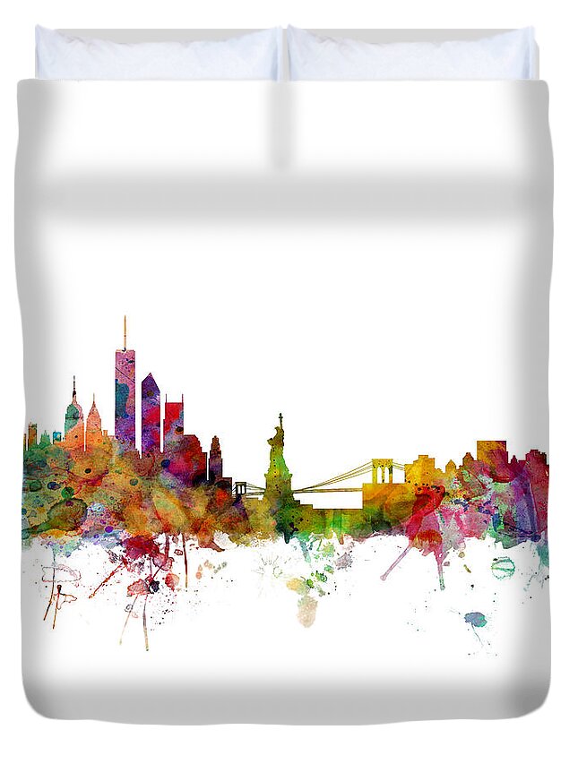 New York Skyline Duvet Cover For Sale By Michael Tompsett