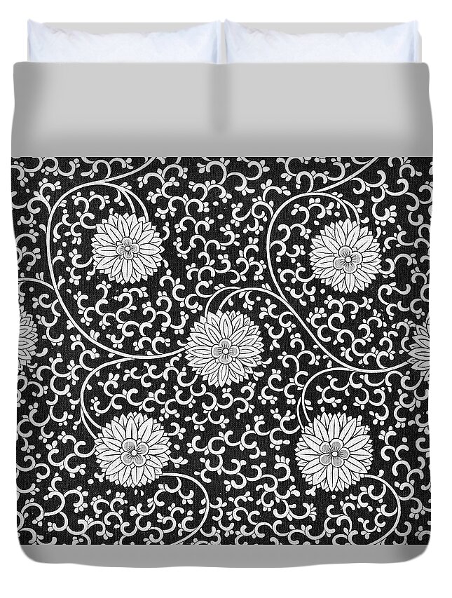 Black And White Bohemian Art Floral Pattern Art Prints Duvet