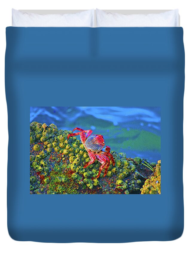 Crabs Duvet Cover featuring the digital art 37- The Precipice by Joseph Keane