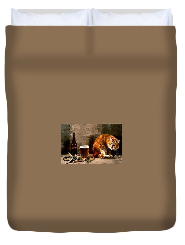Cat Duvet Cover featuring the photograph Cat #377 by Jackie Russo