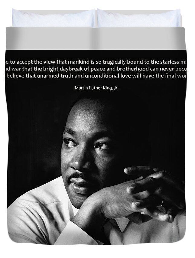 Martin Luther King Jr. Duvet Cover featuring the photograph 39- Martin Luther King Jr. by Joseph Keane
