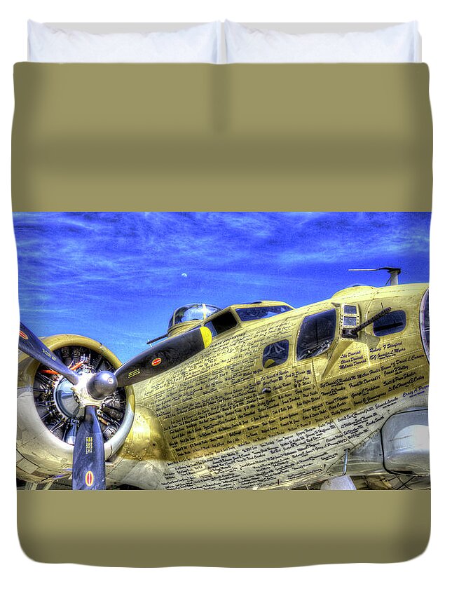 B-17 Bomber Duvet Cover featuring the photograph B-17 #9 by Joe Palermo