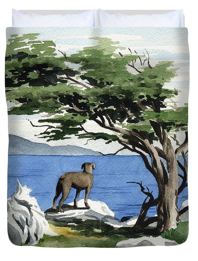Boxer Duvet Cover featuring the painting Boxer by David Rogers