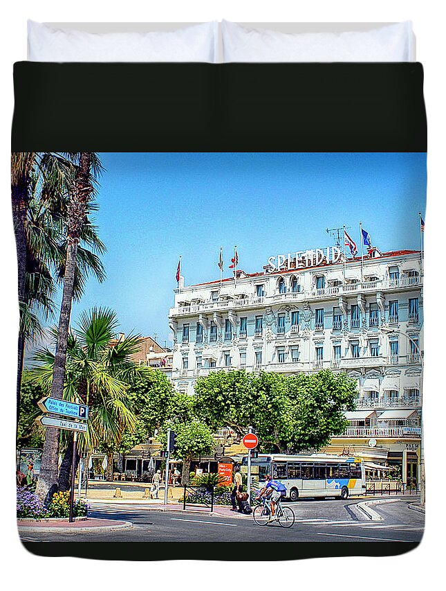 Hotel Splendid Duvet Cover featuring the photograph Cannes South of France. #4 by Chris Smith