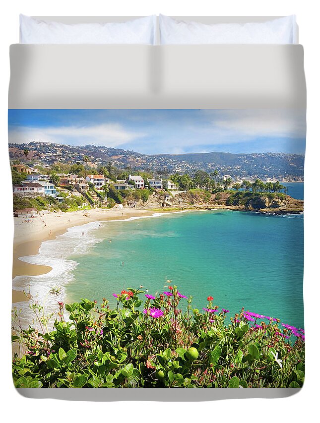 Scenery Duvet Cover featuring the photograph Crescent Bay, Laguna Beach, California #4 by Douglas Pulsipher